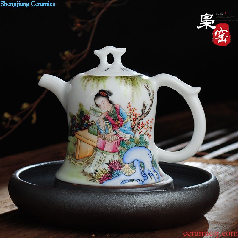 Owl kiln Jingdezhen hand-painted tea antique porcelain cups Ceramic individual cup sample tea cup Year after year have fish