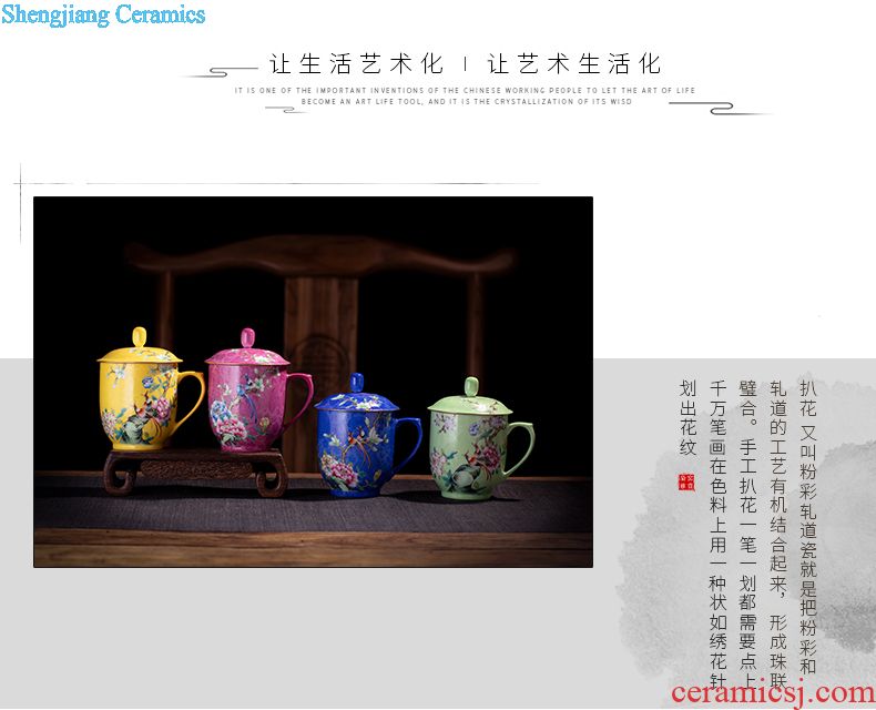 Jingdezhen ceramic masters cup single cup hand-painted teacup Large kung fu tea peach sample tea cup individual cups