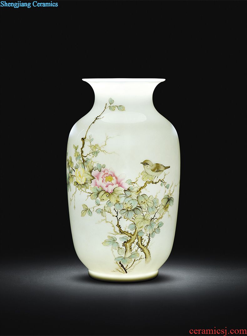 Jingdezhen ceramics hand-painted vases, flower arrangement of Chinese style home sitting room adornment TV ark place wedding gift