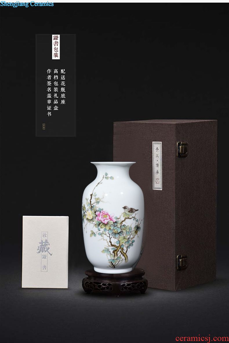 Jingdezhen ceramics hand-painted vases, flower arrangement of Chinese style home sitting room adornment TV ark place wedding gift