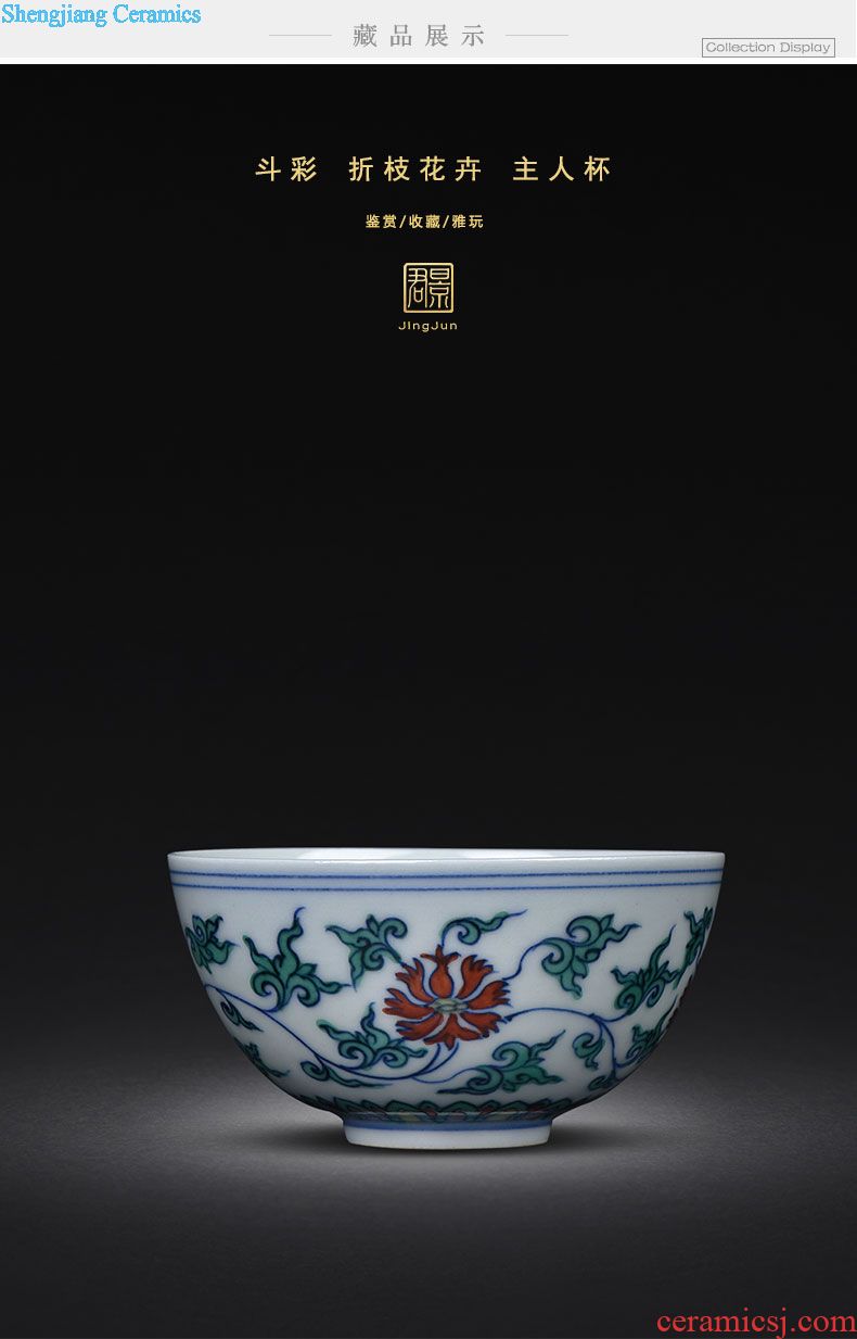Jingdezhen hand-painted pastel master cup small sample tea cup single cup painting of flowers and small kung fu tea cups beaming