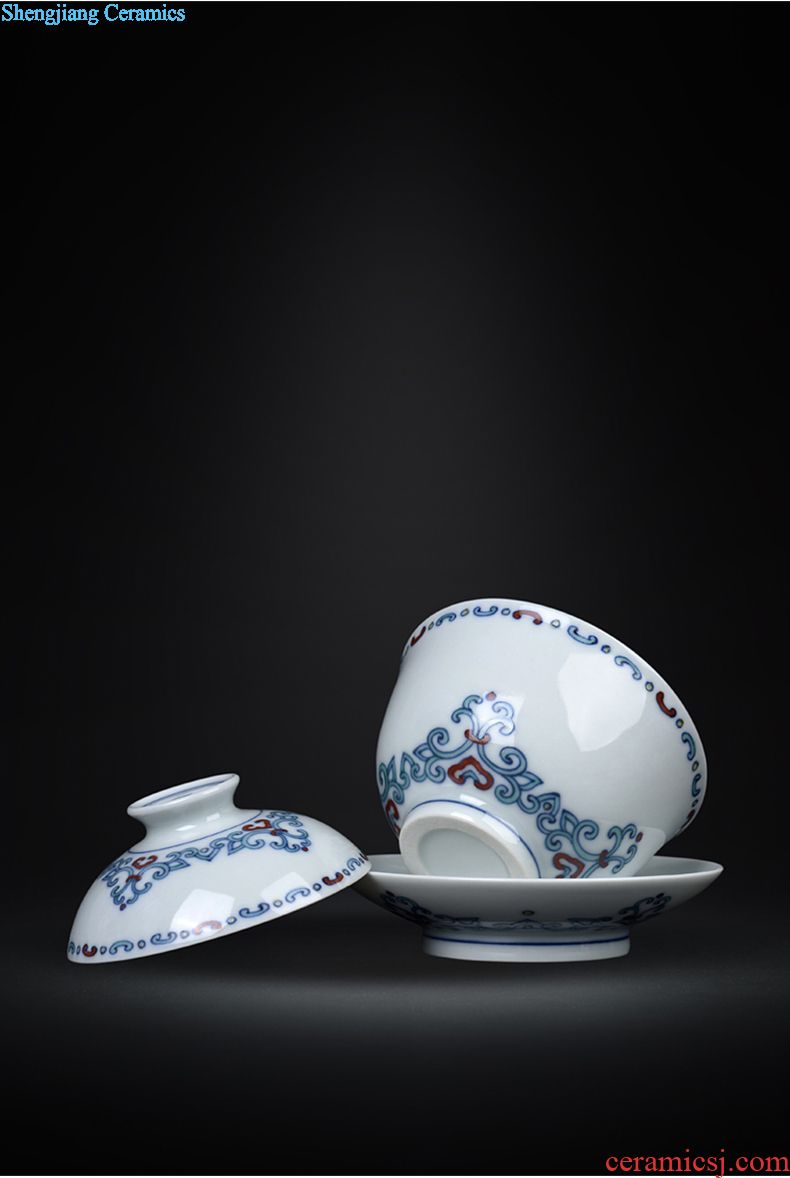 Jingdezhen ceramic hand-painted porcelain sample tea cup flower on kung fu tea master cup single cup porcelain cups