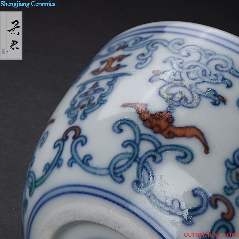 Jingdezhen hand-painted pastel noggin master cup single cup sample tea cup small kung fu tea set xi mei tip cup on