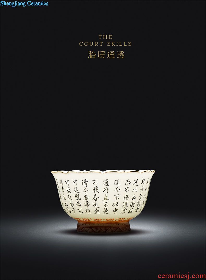 Jingdezhen pure manual colored enamel sample tea cup flower is a chicken master cup single cup small kung fu tea cup home