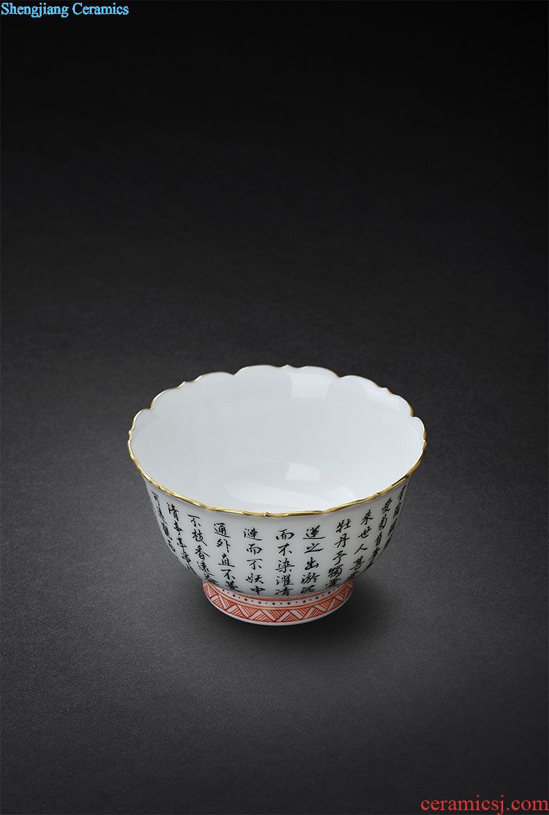 Jingdezhen pure manual colored enamel sample tea cup flower is a chicken master cup single cup small kung fu tea cup home