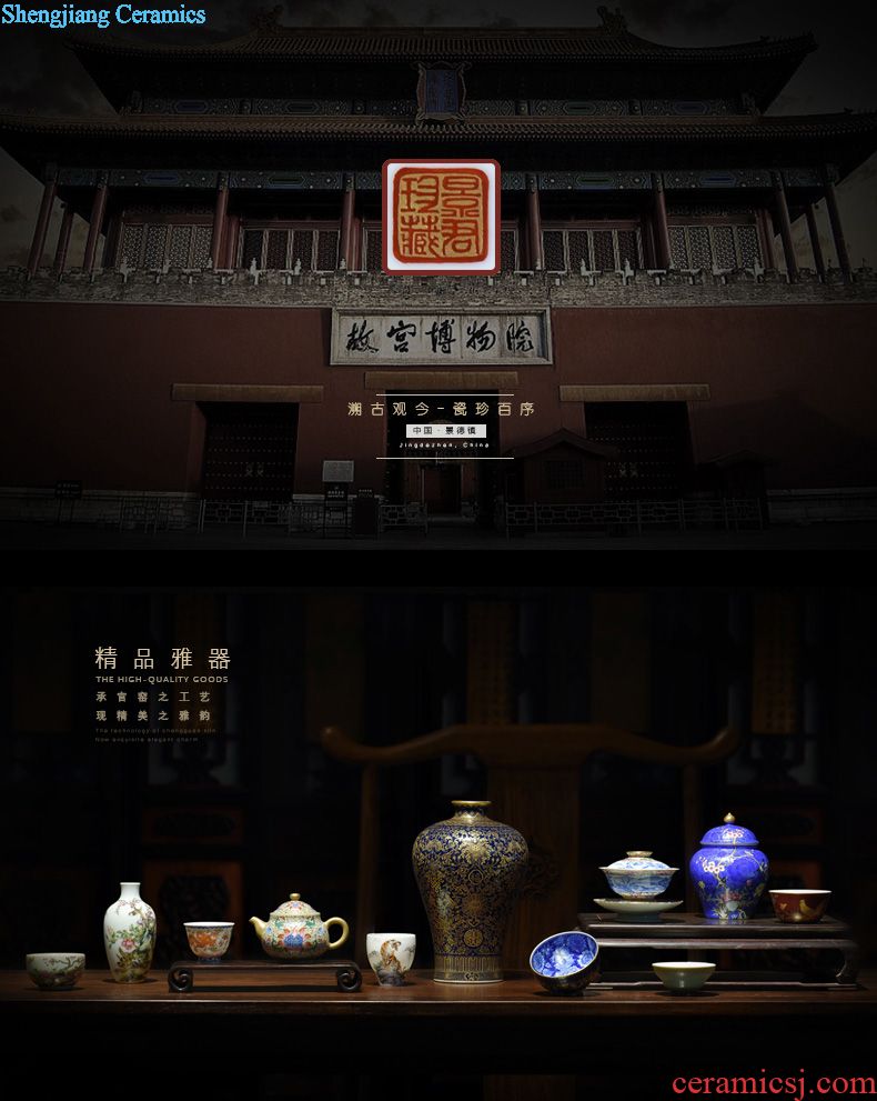JingJun Jingdezhen blue and white porcelain three tureen Kung fu tea bowl tea cup 1