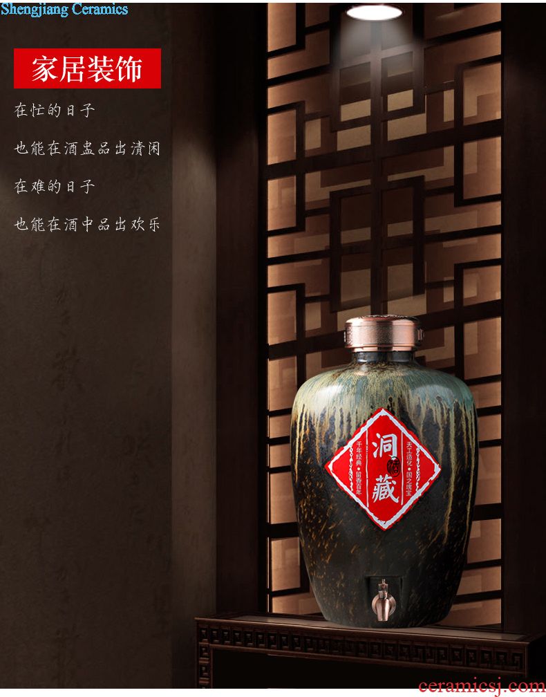 Ceramic bottle seal 3 kg 5 jins of jingdezhen household white wine jar empty decoration ideas hip flask