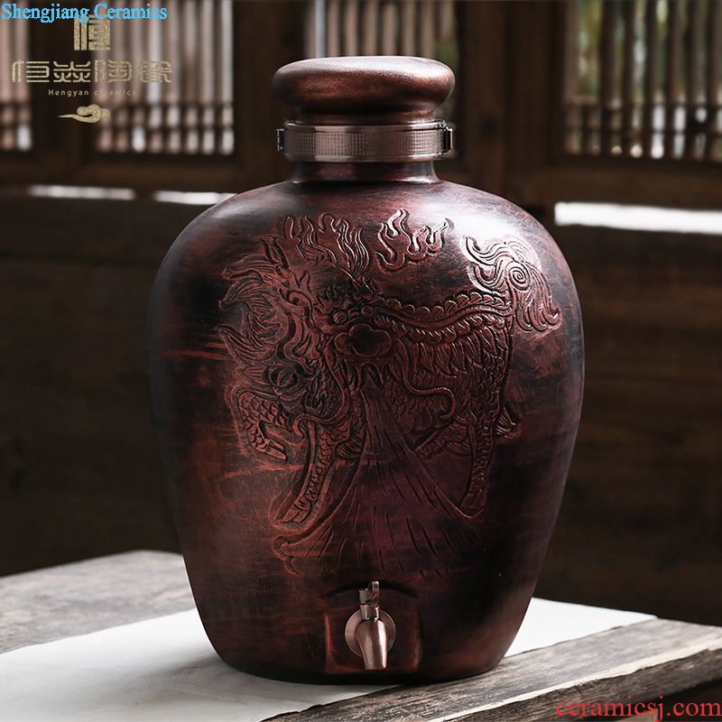 Jingdezhen ceramic jars 10 jins 20 jins 30 jins of bone China wine jar it seal pot with leading domestic