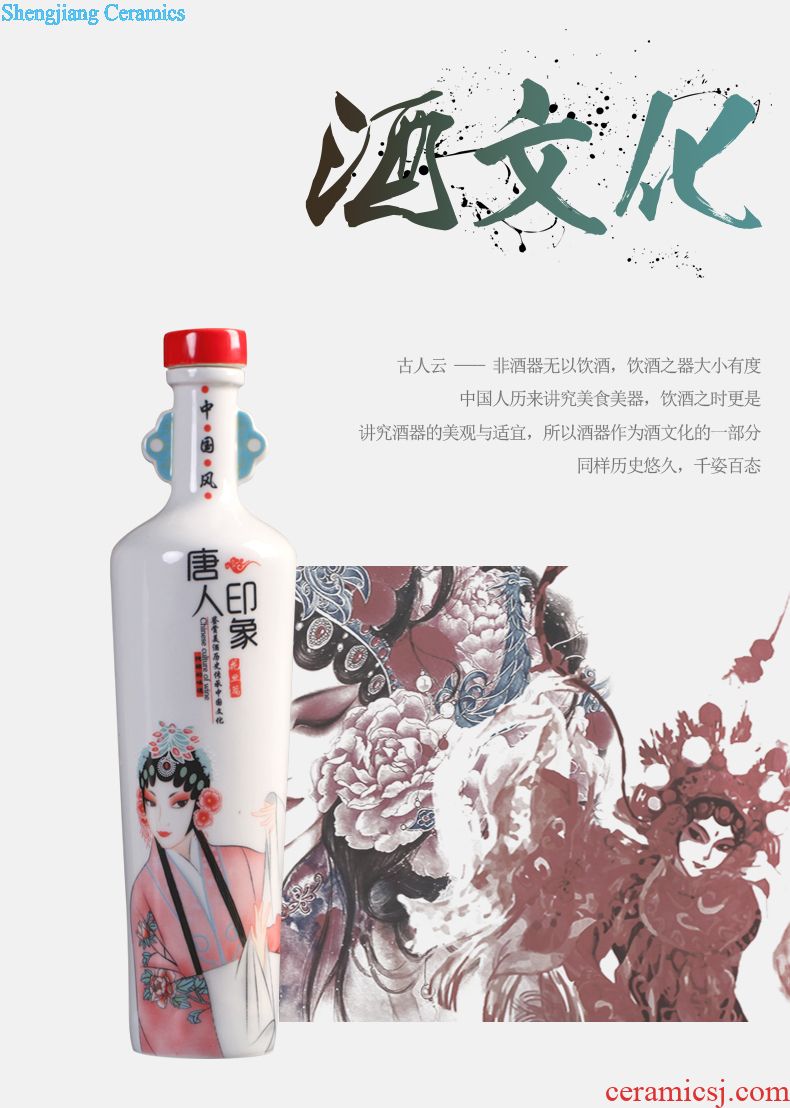 Hand-painted jingdezhen ceramic barrel ricer box 40 kg pack household moistureproof cylinder cylinder tank storage rice jar with cover