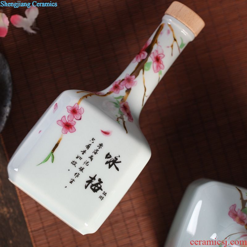 Jingdezhen ceramic barrel 25 kg ricer box storage tank brewing tea cake cylinder cylinder cylinder tank household