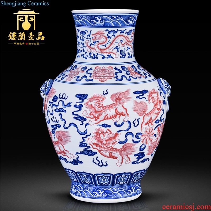 Jingdezhen ceramics hand-painted pastel landscape feng shui home sitting room adornment rich ancient frame hiding place vase