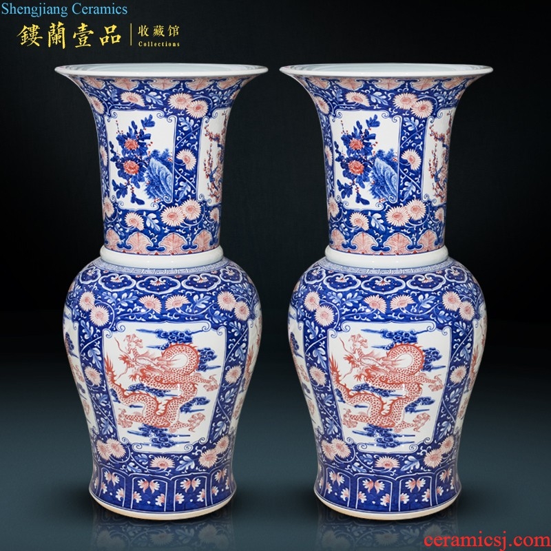 Jingdezhen ceramics Imitation of the qing yongzheng pastel sea dragon bell The sitting room home decoration collection furnishing articles