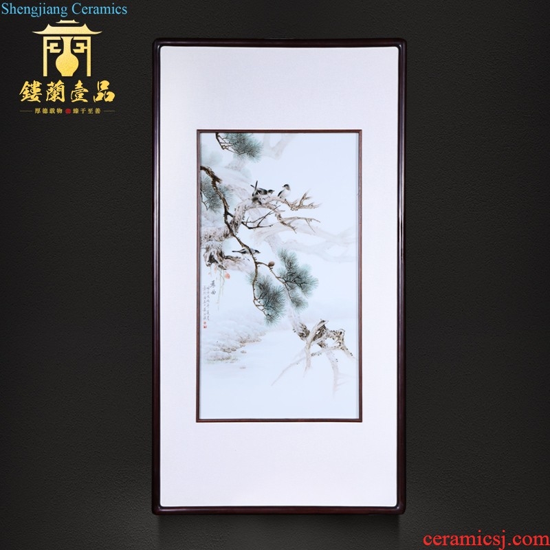 Jingdezhen ceramics painting in hand-painted powder enamel decoration cixin qiu - yun reed pond sitting room of Chinese style household furnishing articles