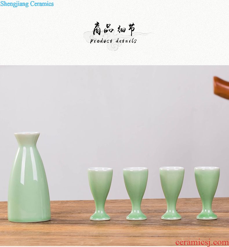 Jingdezhen ceramic bottle 5 jins gourd hip wine-press with wine liquor bubble sealed cans with wine