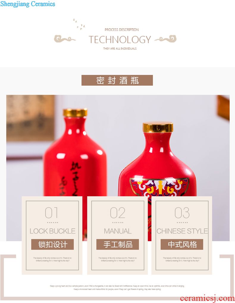 Jingdezhen ceramic bottle 1 catty globe sealed empty bottle wine wine furnishing articles suit creative decoration