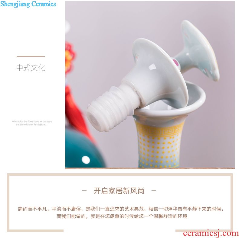 Jingdezhen porcelain 5 jins of hand-painted ceramic foam bottle 5 jins of jars hip flask with long youligong bottle