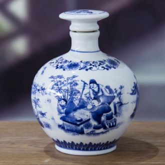 5 jins of blue and white dragon ceramic wine bottle it jars wine jugs savings jar hip it