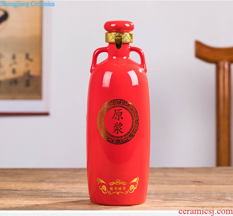 Jingdezhen ceramic it creative decoration 50 kg bottle tea barrel at the end of the storage tank ricer box sealed jar