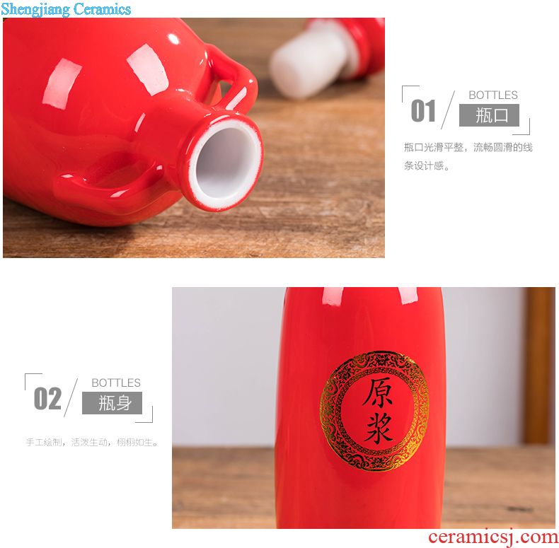 Jingdezhen ceramic it creative decoration 50 kg bottle tea barrel at the end of the storage tank ricer box sealed jar