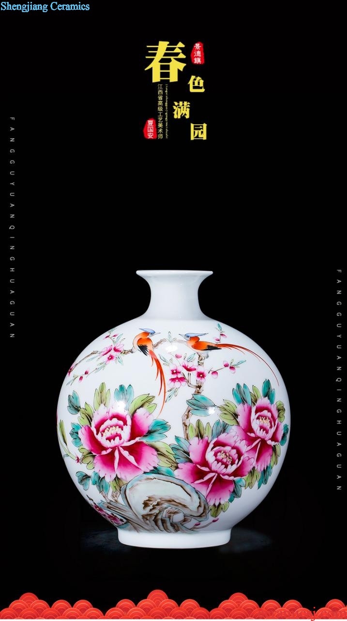 Hg23 jingdezhen ceramics water point pen container four treasures of the study room home desk of peach blossom decoration indoor furnishing articles