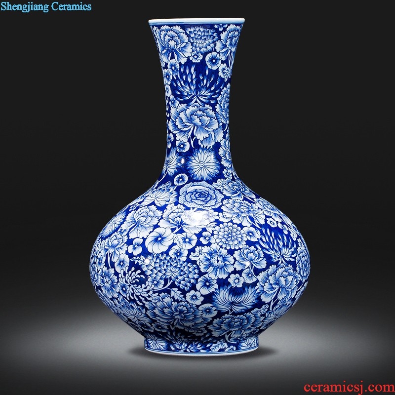 Jingdezhen ceramic vase hand-painted home furnishing articles sitting room porch decoration villa room decoration rural wind