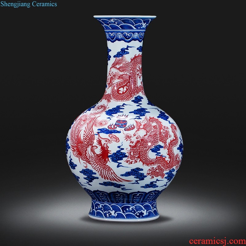 Jingdezhen chinaware paint large vase archaize qianlong classical Chinese style home sitting room adornment is placed