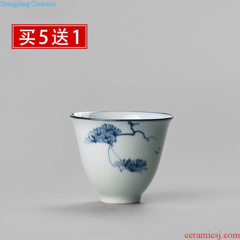 Three to drink to pure white tureen jingdezhen ceramic bowl of sweet white porcelain finger bowl bowl thin foetus glaze kung fu by hand