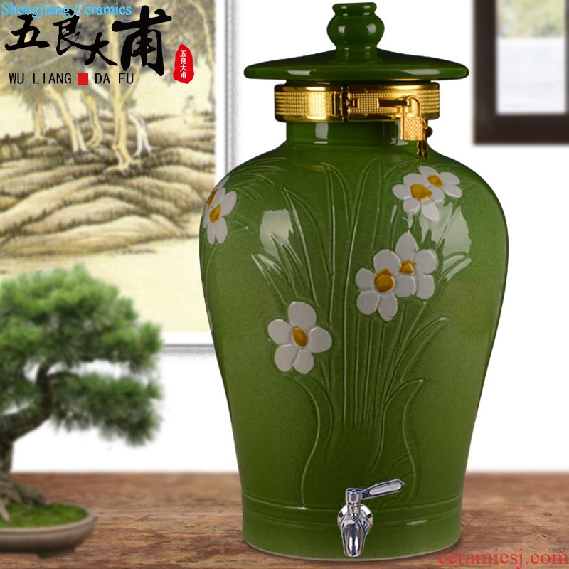 Jingdezhen ceramic bottle home bubble bottle jars 10 jins hand-painted porcelain ceramic gifts collection bottle furnishing articles