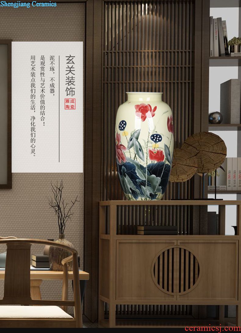 Jingdezhen ceramic home sitting room adornment hand-painted peony vases, furnishing articles new Chinese arts and crafts porcelain