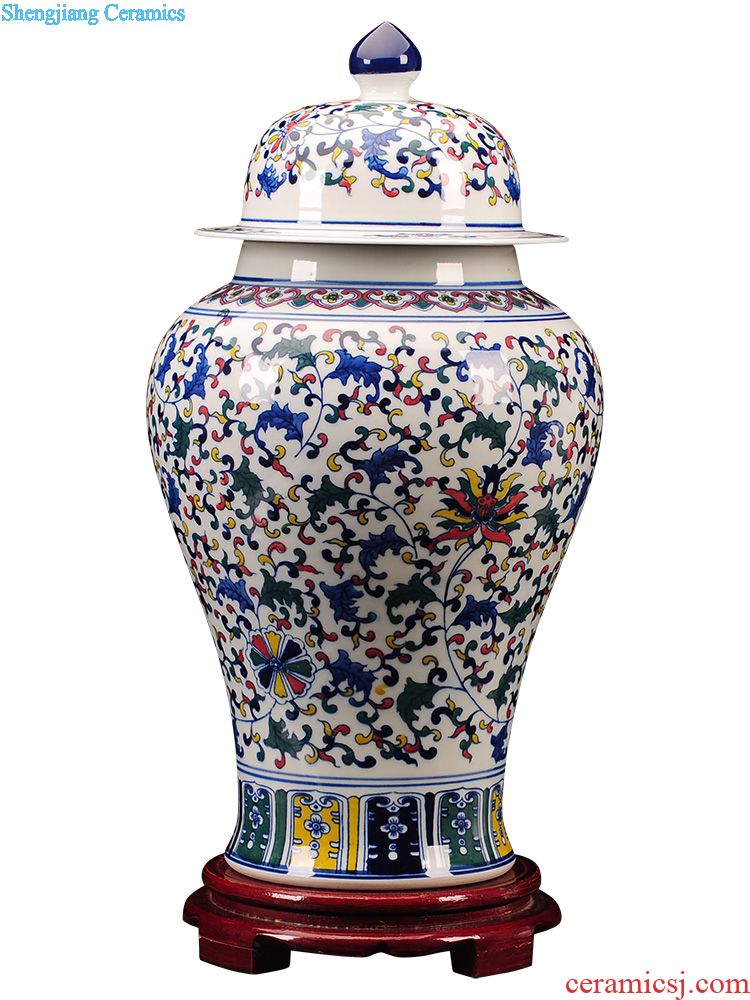 Jingdezhen ceramic Chinese red vase furnishing articles home decoration new Chinese flower arranging bottle porcelain arts and crafts