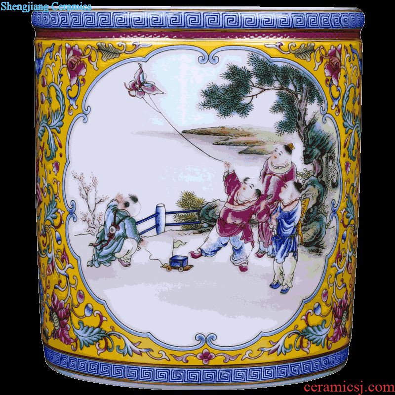 Restoring ancient ways of jingdezhen ceramic powder wariety pen container office furnishing articles home decorative arts and crafts opening gifts teachers