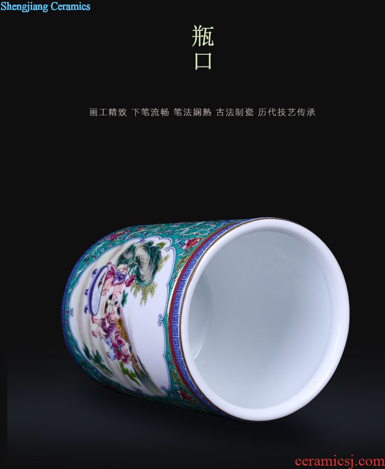 Jingdezhen ceramic pea green butterfly caddy home furnishing articles general tea store canned POTS