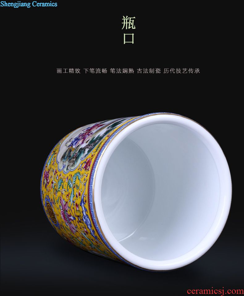 Restoring ancient ways of jingdezhen ceramic powder wariety pen container office furnishing articles home decorative arts and crafts opening gifts teachers