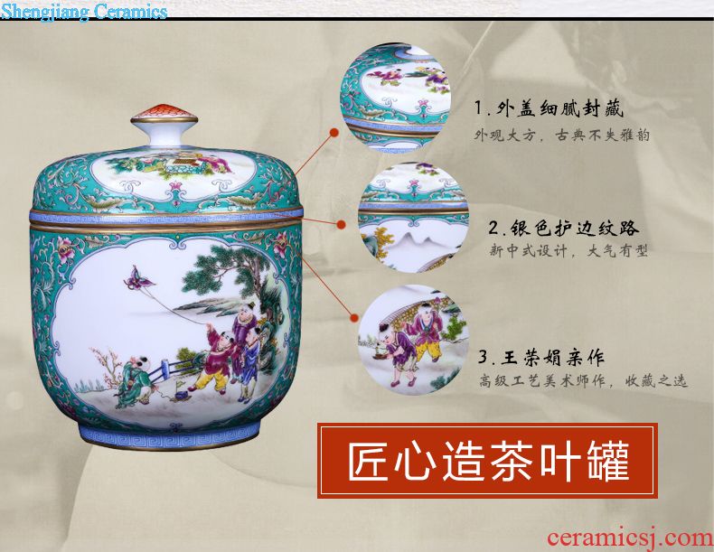Jingdezhen ceramic household pu-erh tea seal save receives a large new Chinese porcelain decoration storage tank
