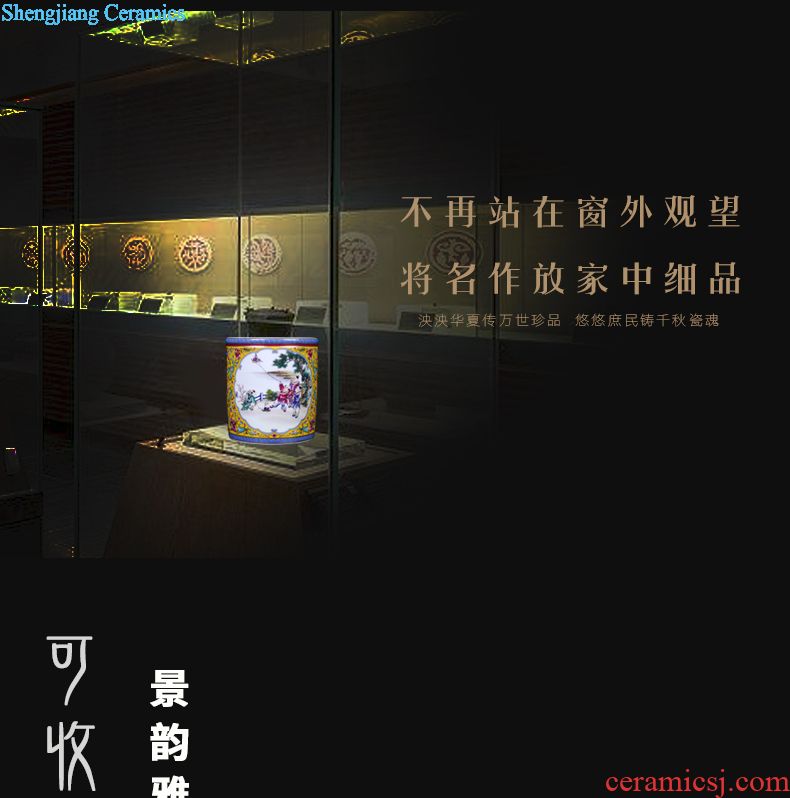 Restoring ancient ways of jingdezhen ceramic powder wariety pen container office furnishing articles home decorative arts and crafts opening gifts teachers