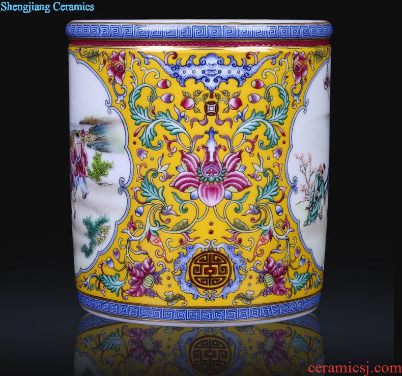 Restoring ancient ways of jingdezhen ceramic powder wariety pen container office furnishing articles home decorative arts and crafts opening gifts teachers