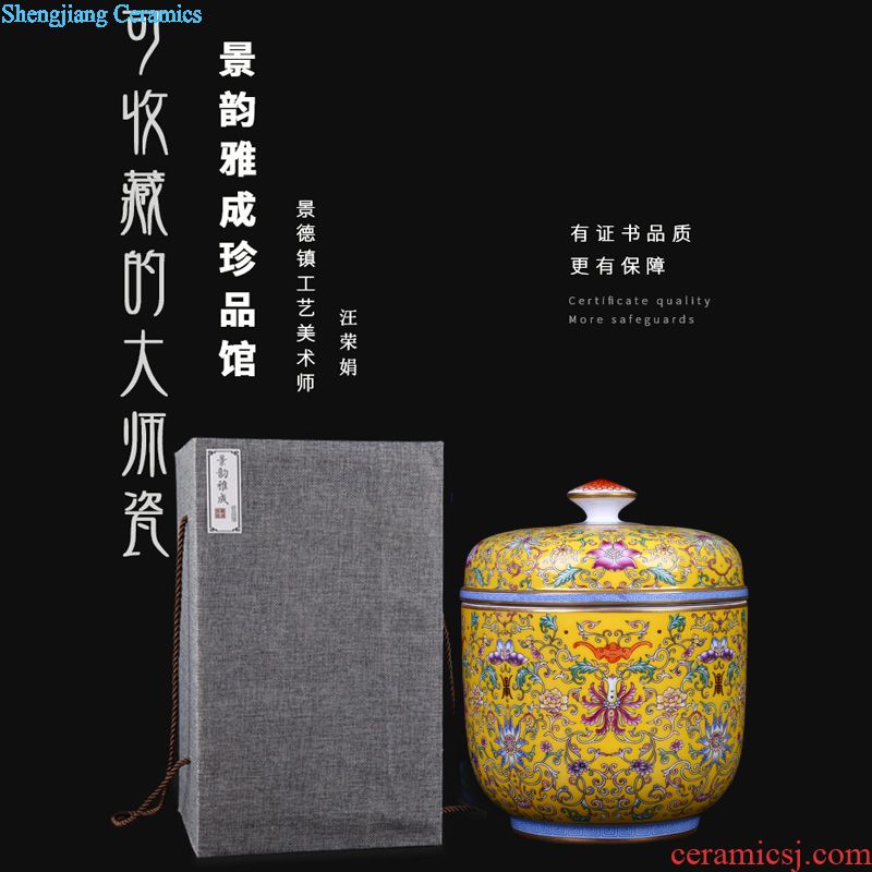 Jingdezhen ceramic tea POTS with a large seal pot household act the role ofing is tasted storage tank porcelain decoration