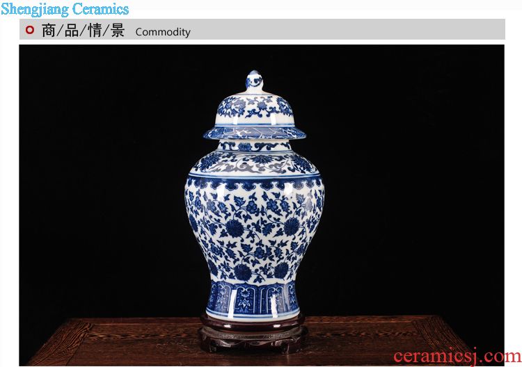 Jingdezhen ceramics vase decoration American fish put flower vases furnishing articles of new Chinese style is contemporary and contracted sitting room