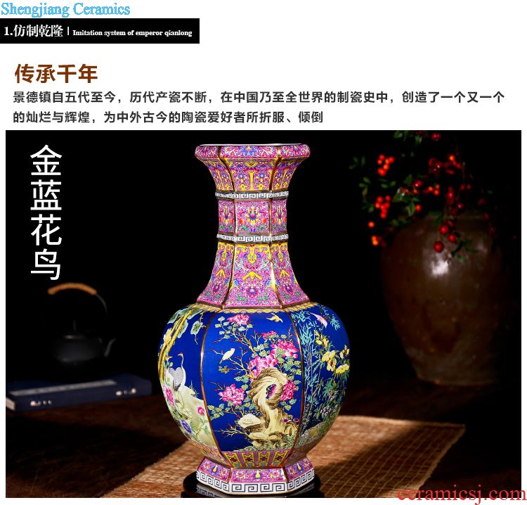 Jingdezhen ceramic handmade antique flower arrangement of blue and white porcelain vase new sitting room of Chinese style household porcelain decorative furnishing articles