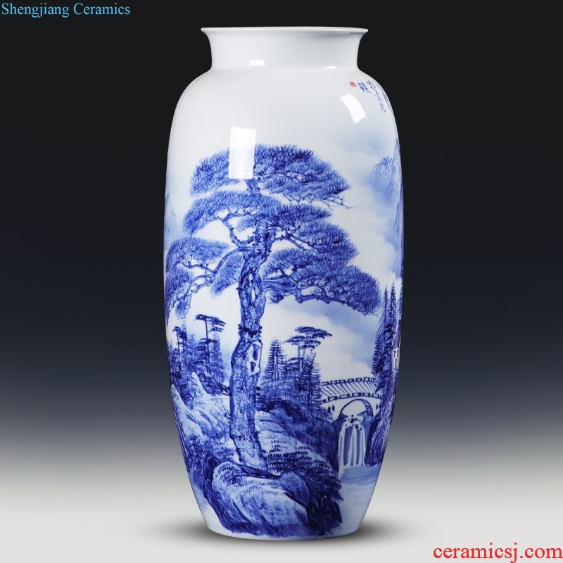 Jingdezhen ceramics vase hand-painted scenery mei bottle of flower arranging place new Chinese porcelain home decoration in the living room