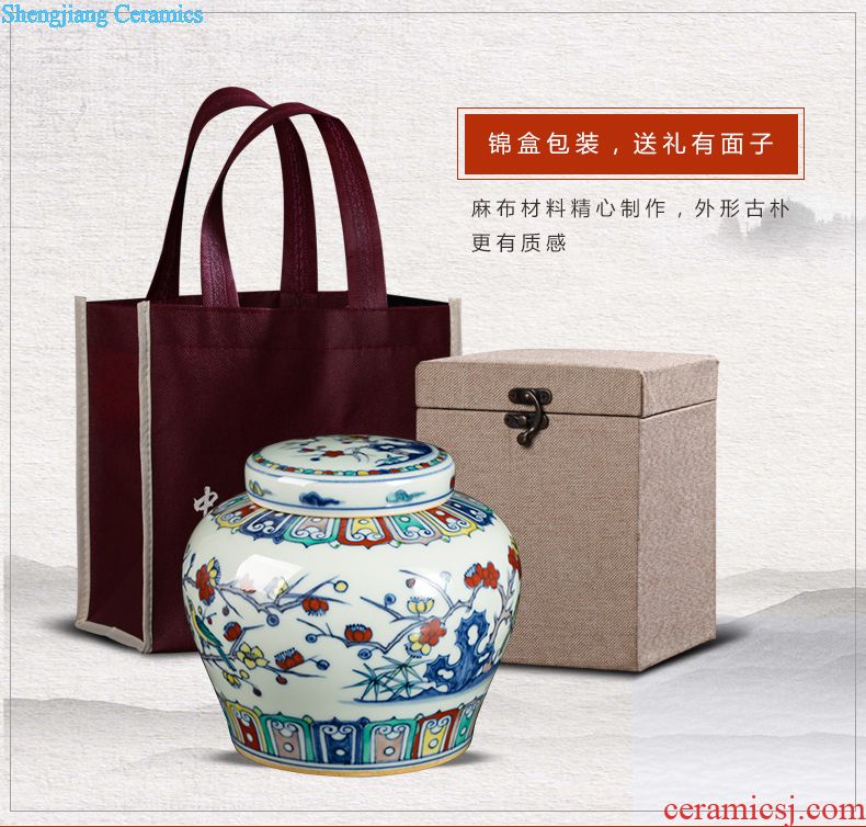 Jingdezhen ceramic manually maintain archaize color bucket sweet tea pot and feng shui porcelain tea table decoration furnishing articles
