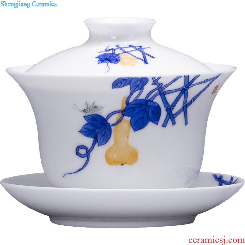Holy big ceramic pot of tea tray bearing hand-painted heavy powder enamel peacock dry foam plate saucer jingdezhen tea accessories