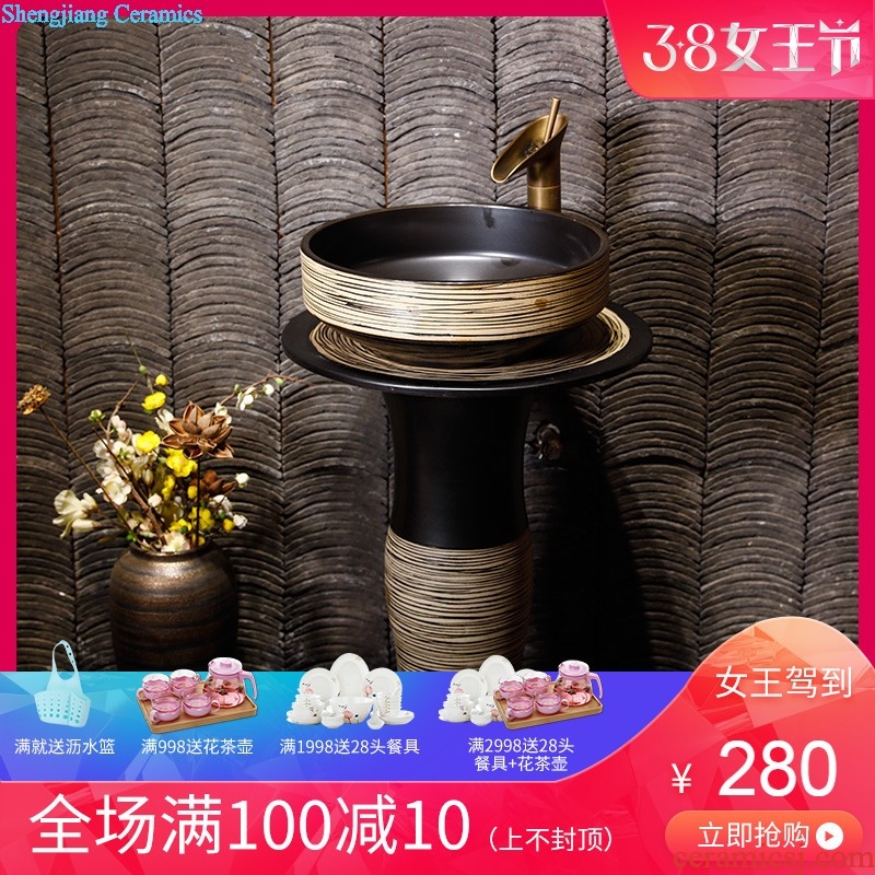 Art pillar basin ceramic floor pillar type lavatory toilet lavabo balcony one wash basin