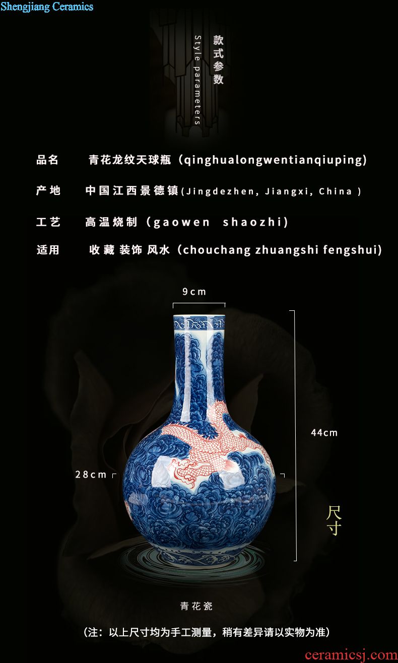 Jingdezhen ceramic antique sky blue butterfly caddy decorative furnishing articles household study tea POTS porcelain