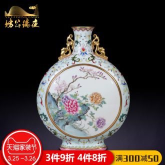 Spring of jingdezhen ceramics imitation qing qianlong pastel LuHe with garlic vase collection of Chinese style household furnishing articles