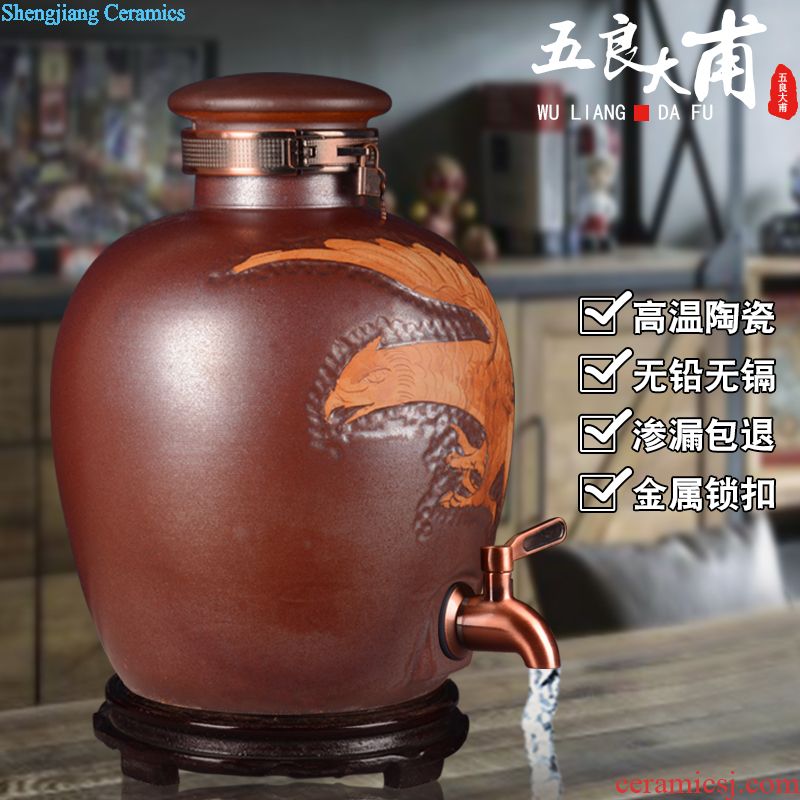 Ceramic jar with leading 10 jins 30 jin liquor tank household altar wine sealed jar of bubble it chivalrous man