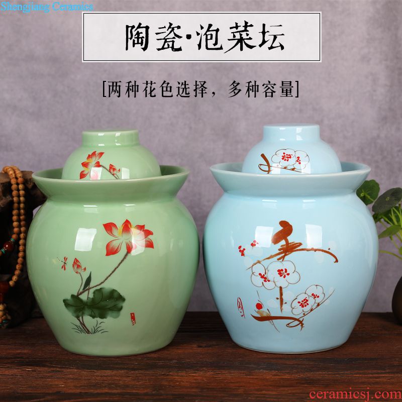 Jingdezhen ceramic bottle 1 catty decorative bottle of white wine bottle seal hip storing wine bottle home jars container with a gift