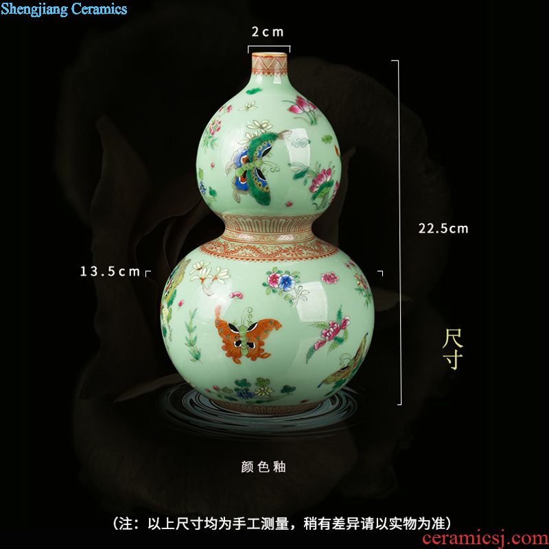 Jingdezhen ceramic hand-painted famille rose porcelain vase furnishing articles opened new Chinese style household decoration craft porcelain gifts