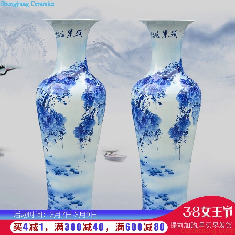 Jingdezhen ceramics China red tie up branches of large vases, modern home sitting room place hotel hc - 073