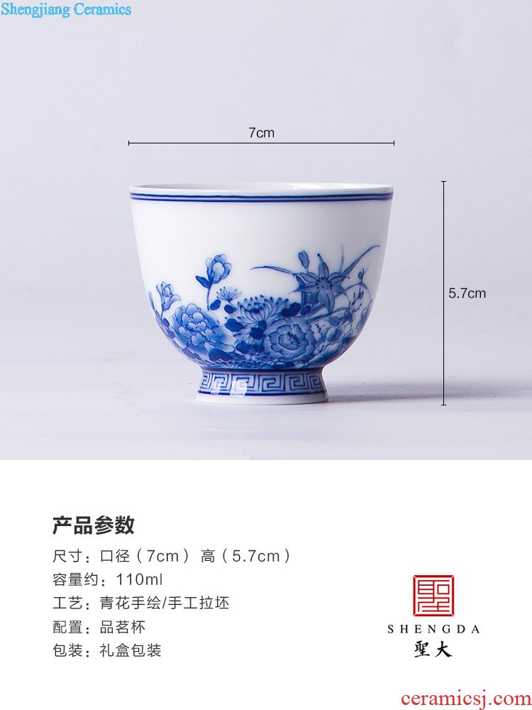 St the ceramic kung fu tea master cup hand-painted pastel sample tea cup all hand jingdezhen tea set gift in the year of dog